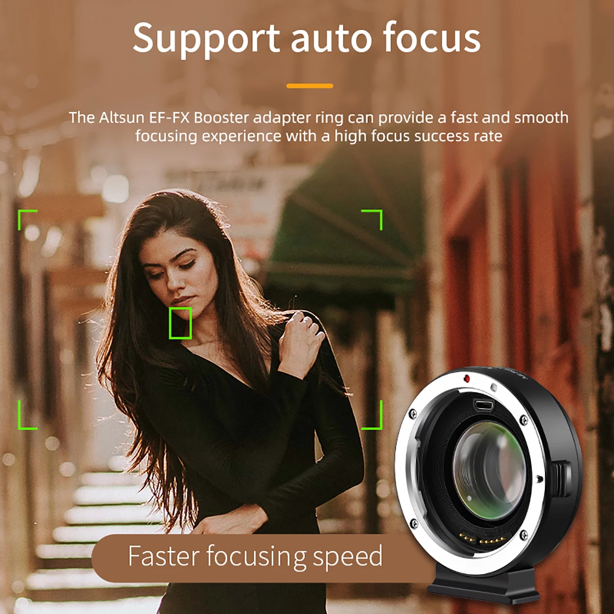 ALTSON EF-FX Booster messa a fuoco automatica 0.71X riduttore velocità AF adattatore adattatore per obiettivo Canon EF obiettivo Fuji x-mount Mirrorless Camera