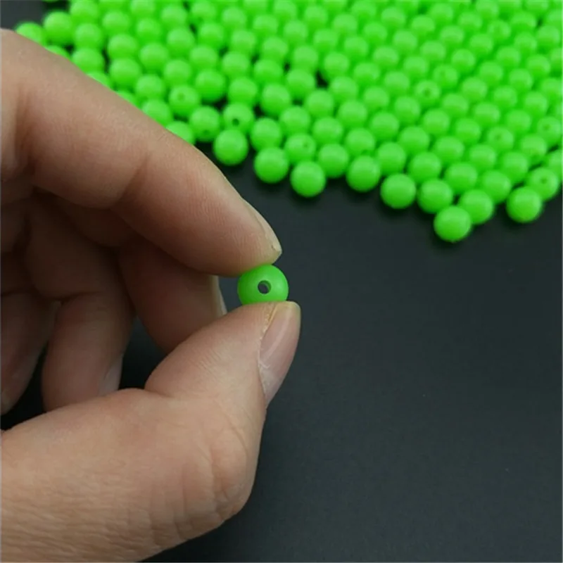 100pcs/Lot Fishing Luminous Beads Space Beans Round Float Balls Night Plastic Light Glowing Stopper Oval Tackle Lure Accessories