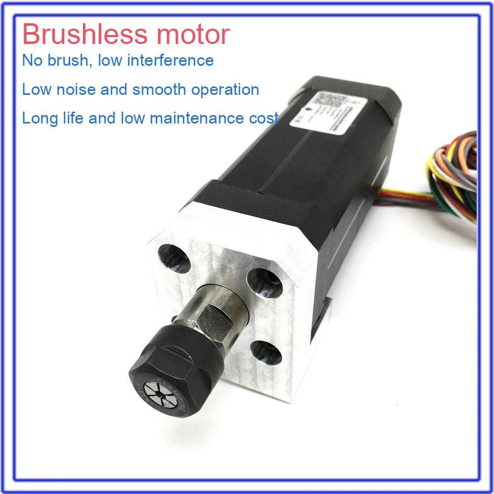 

100W Brushless spindle ER11 45Ncm DC 42mm motor Collets Match MACH3 for CNC drilling milling Carving Metal plastic wood working