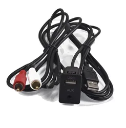Car 2 RCA AUX USB Male Dash 2RCA Adapter for Peugeot for citroen for Renault