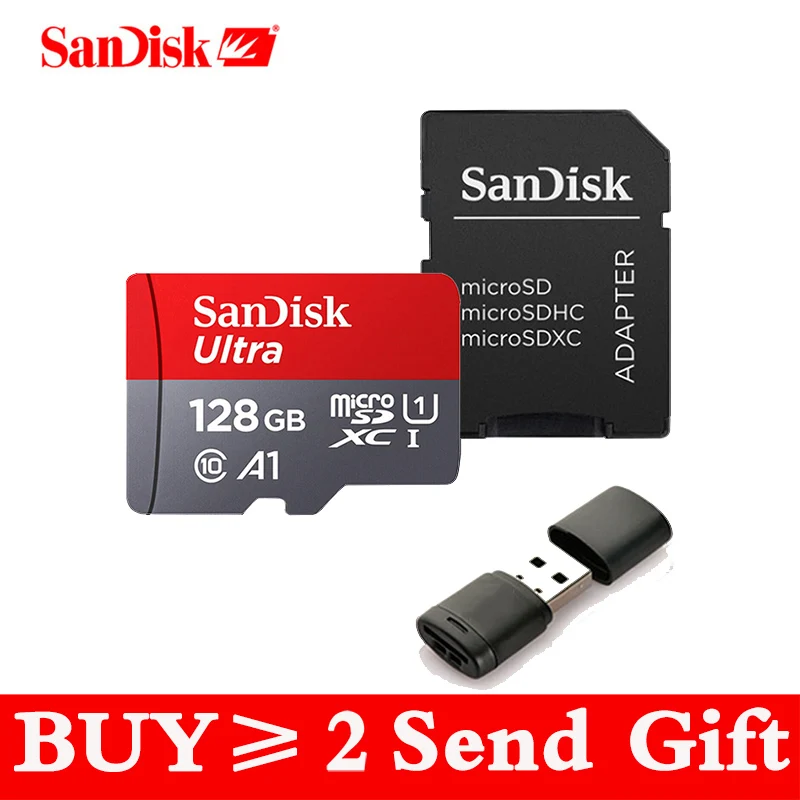 SanDisk — Carte Micro SD Ultra, 8 Go/16Go/32 Go/64 Go/128 Go, Classe 10, 80 Mo/s, TF, carte mémoire