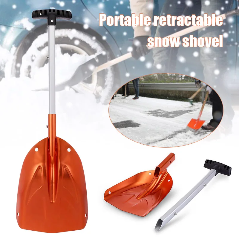 

2020 New Folding Snow Shovel Collapsible Outdoor Car Alloy Compact Shovel Cleaning Tool for Courtyard