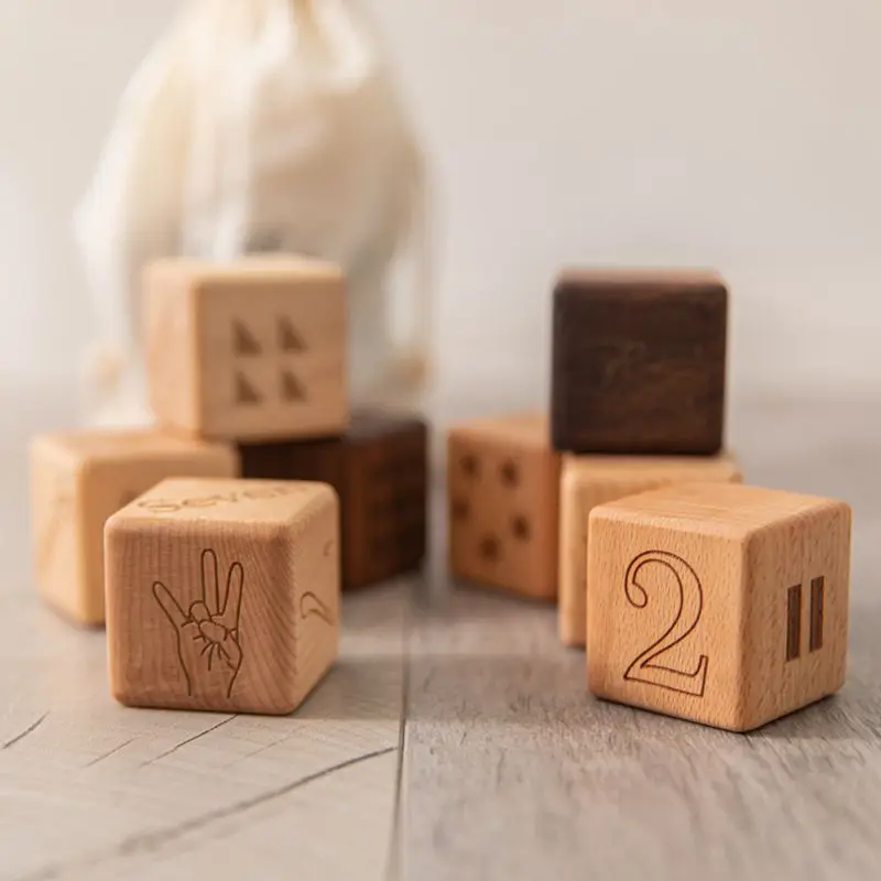 Ensemble de blocs de construction en bois pour bébé, jouets en bois naturel organique, Protection de l'environnement, 1 ensemble