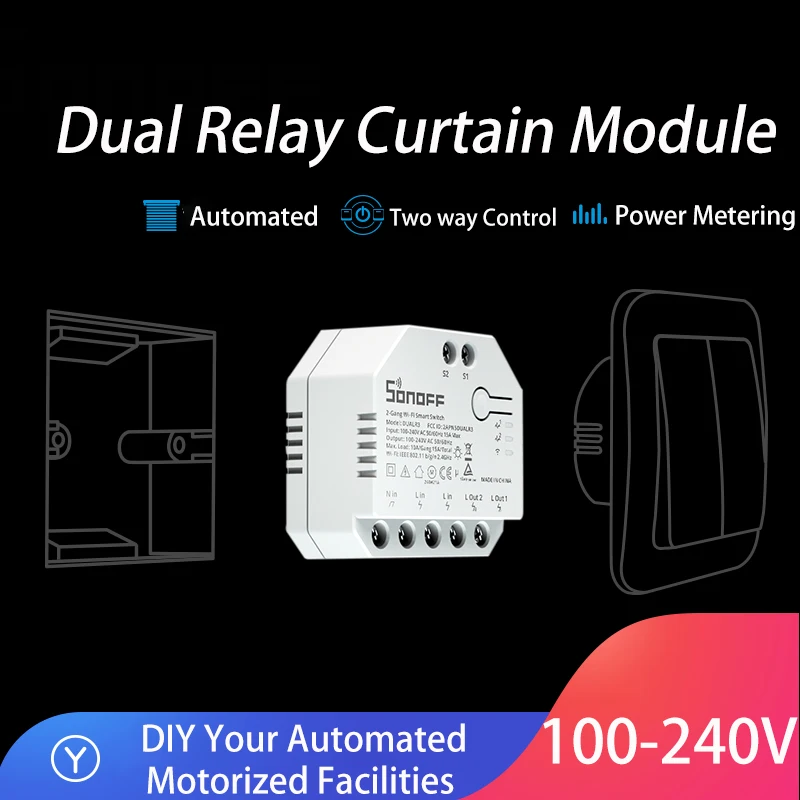 SONOFF DUALR3 tende a rullo elettriche motorizzate intelligenti tende a rullo tende per finestre modulo interruttore telecomando automatico per voce