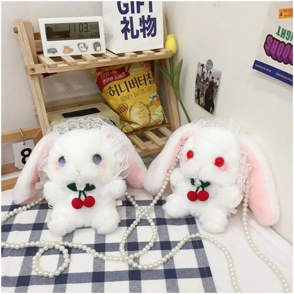 New Lolita Bunny Plush Shoulder Bag Female Korean Version Doll Girl Cute Cartoon Bag