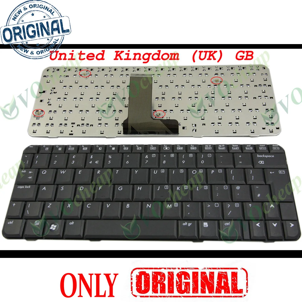 New Laptop Keyboard for HP Pavilion tx1000 tx2000 tx1100 tx1200 tx1300 tx1400 TX1 TX2 Black UK GB Version - AETT8TPE020