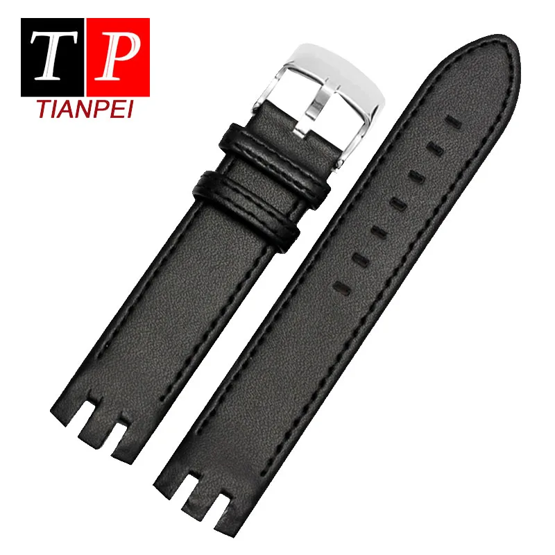 Replacement watchstrap for Swatch YTS401/402/409/713 YTB400 YTG400 Genuine Leather bracelet Frosted watchbands 20mm