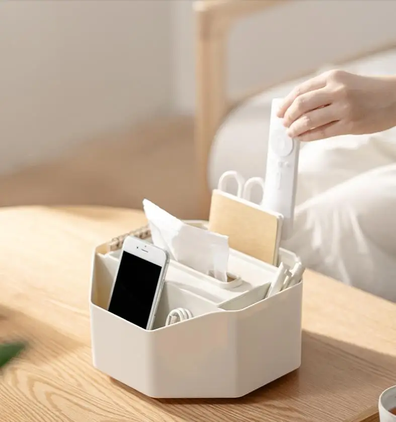 Simple Multifunctional PS-Creative Desktop Rotating Storage Tissue Box