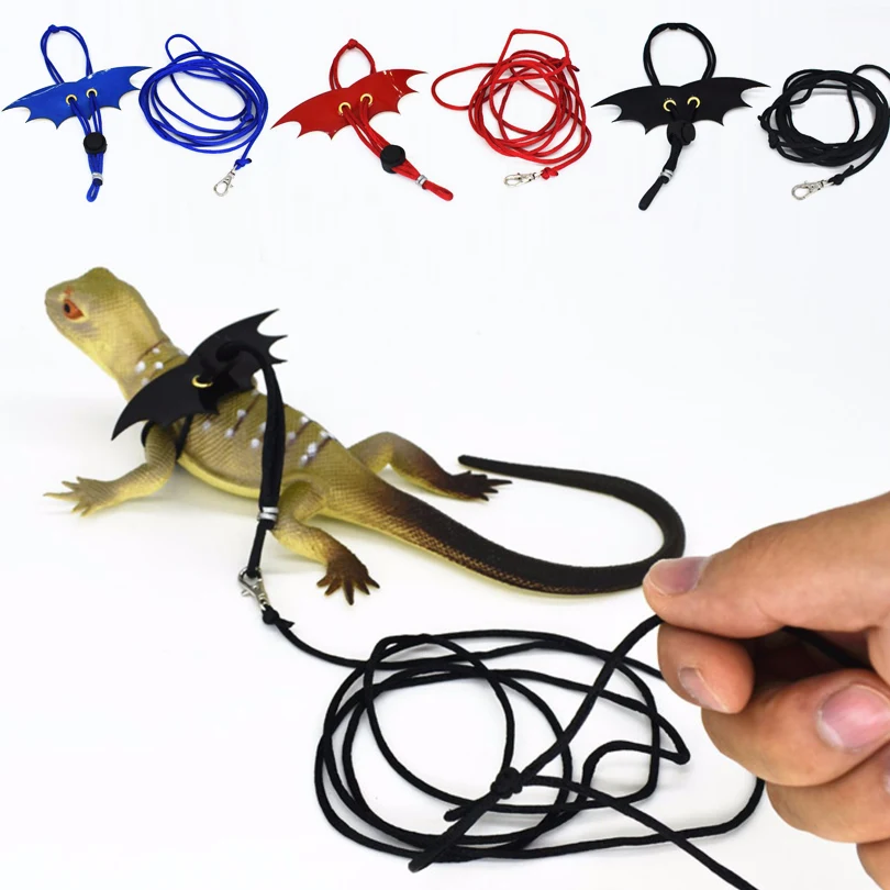 Reptile Lizard Pogona Vitticeps Lguana Iguana Squirrel Traction Rope Small Pet Outing Restraint Collar Adjustable Size