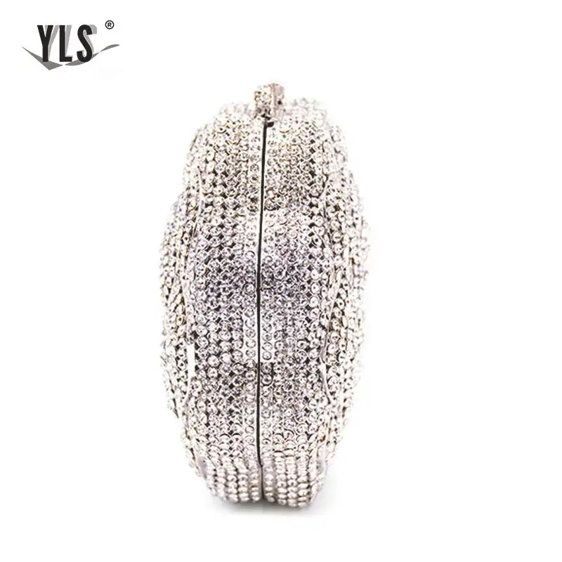 3D Flower Shape Diamond Purse Luxury Silver Handbags Women Designer Rhinestones Evening Party Bag Bolso Mujer 2019 New