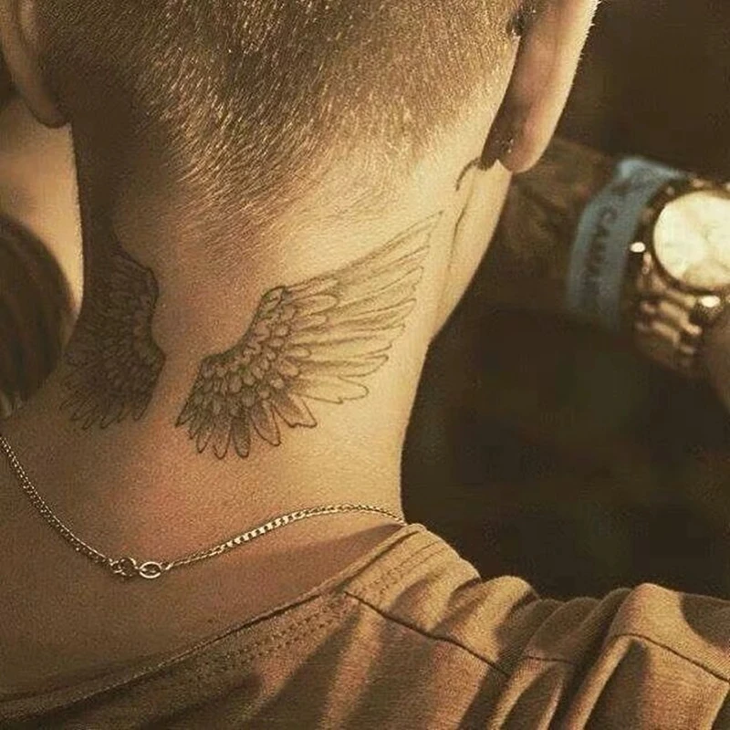 Pegatinas de tatuaje temporales impermeables a rayas negras, línea de rayas de brazo masculino, arte de estilo Punk, tatuaje falso, personalidad,