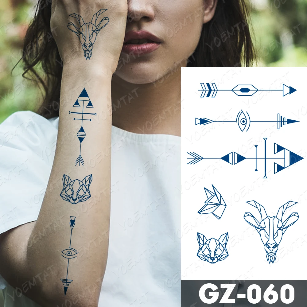 Juice Lasting Waterproof Temporary Tattoo Sticker Rose Butterfly Moon Sun Diamond Heartbeat Wave Flash Fake Tattoos Ink Body Art