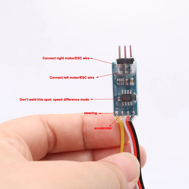 Delta Wing V Tail Debounce Function for DIY, Mix Control, Speed Difference, Bidirectionnel, Modèle RC, Bateau précieux, Accessoires de moteurs de voiture