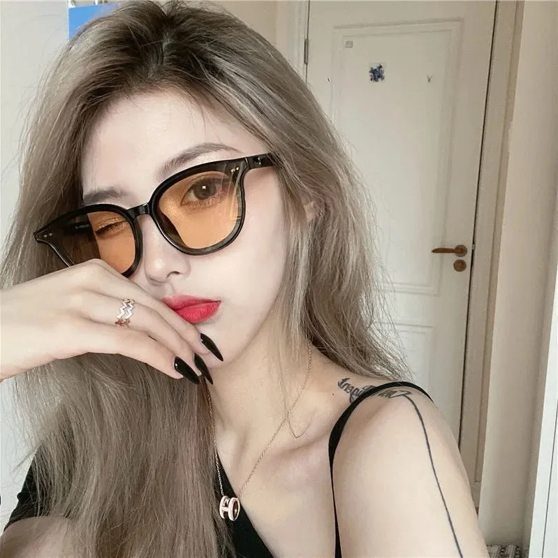 Brand Designer new Sunglasses Women men Luxury Plastic Sun Glasses Classic Retro unisex square sunglasses yellow lenses for male