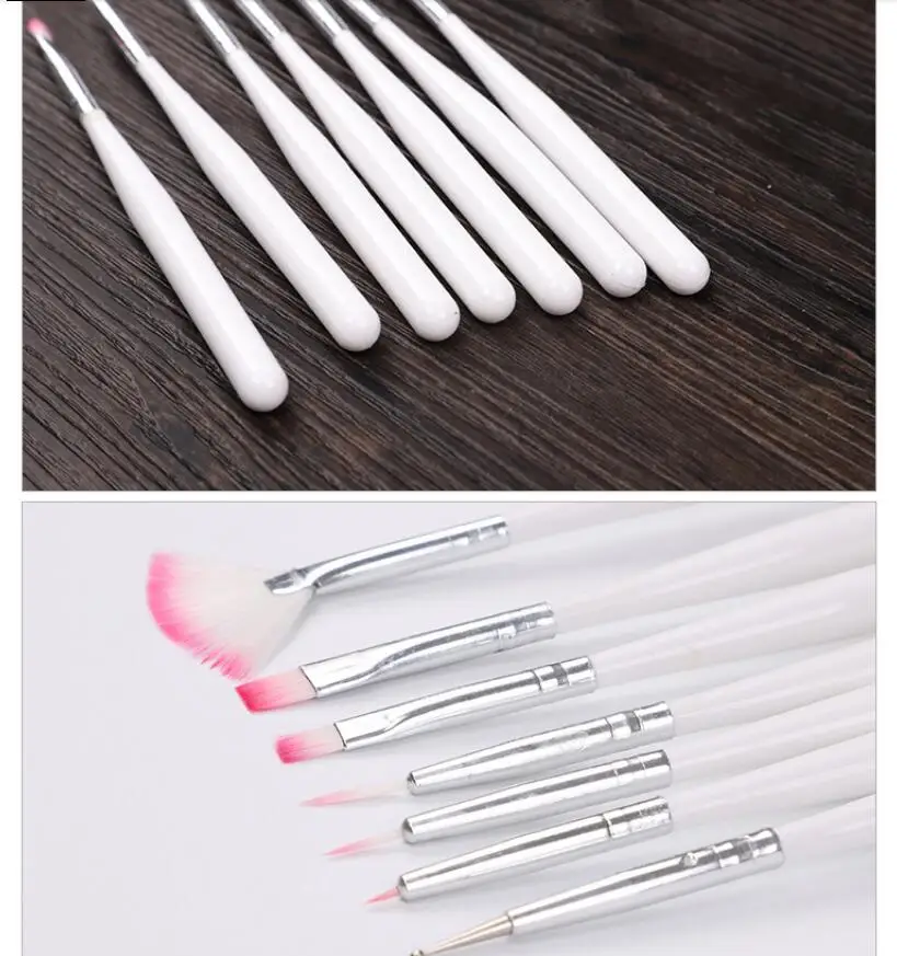 7 ชิ้นชุดแปรงเล็บปากกาเล็บเครื่องมือ DIY เจลเล็บแปรงเล็บอะคริลิค UV GEL DIY Drawing Professional T0523