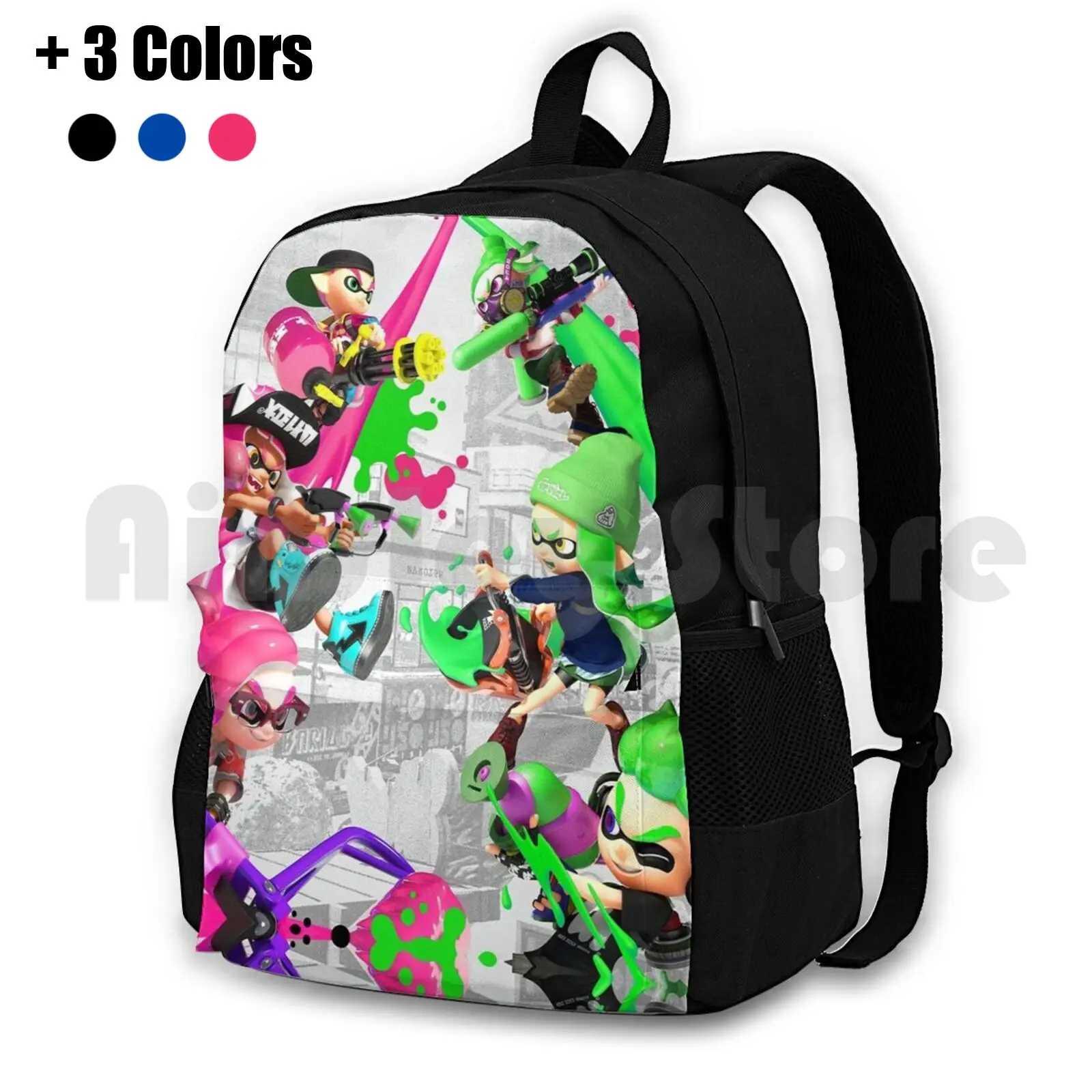 Splatoon 2 Poster Outdoor Hiking Backpack Riding Climbing Sports Bag Splatoon 2 Splatoon Wii U