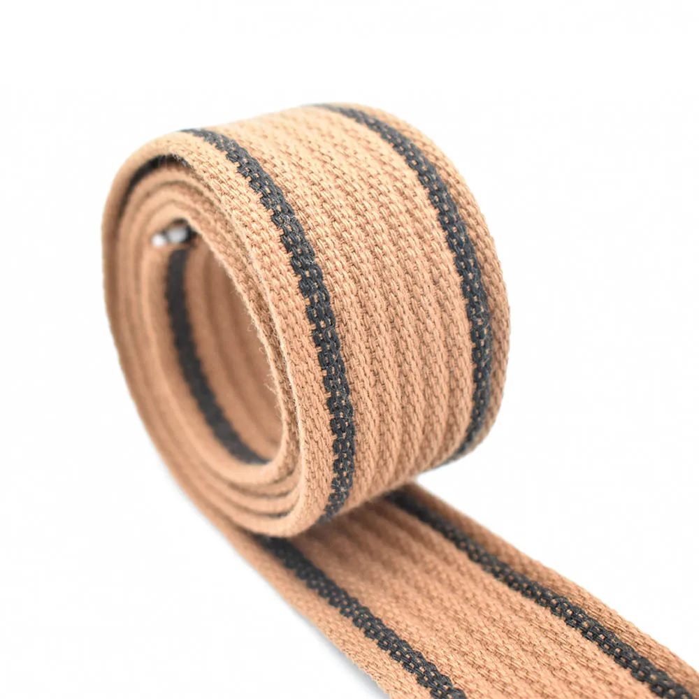 38mm Width Striped Webbing Brown Black Striped Webbing Heavy Duty Cotton Webbing Dog Collar Ribbon Purse Strap Bag Handle