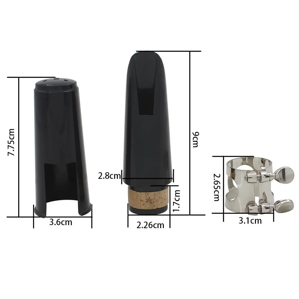 ABS Clarinet Mouthpiece Tube Head + Reed+ Cap Metal Ligature Clarinet Mouthpiece Professional Instrument Set