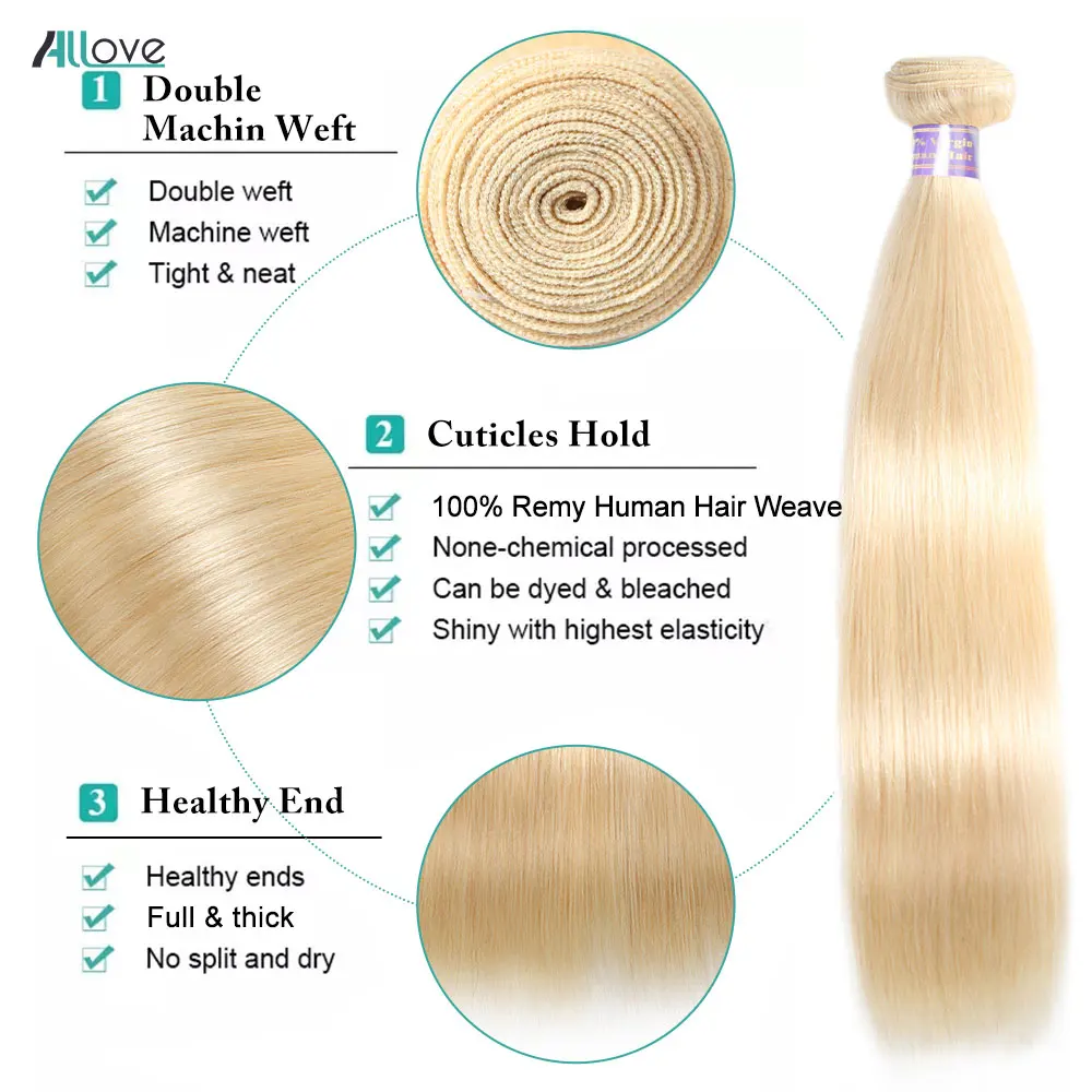 613 Blonde Bundles Mit Verschluss Brasilianische Gerade Remy Menschenhaar Weben Honig Blonde 613 Bundles Mit 4x4 Verschluss