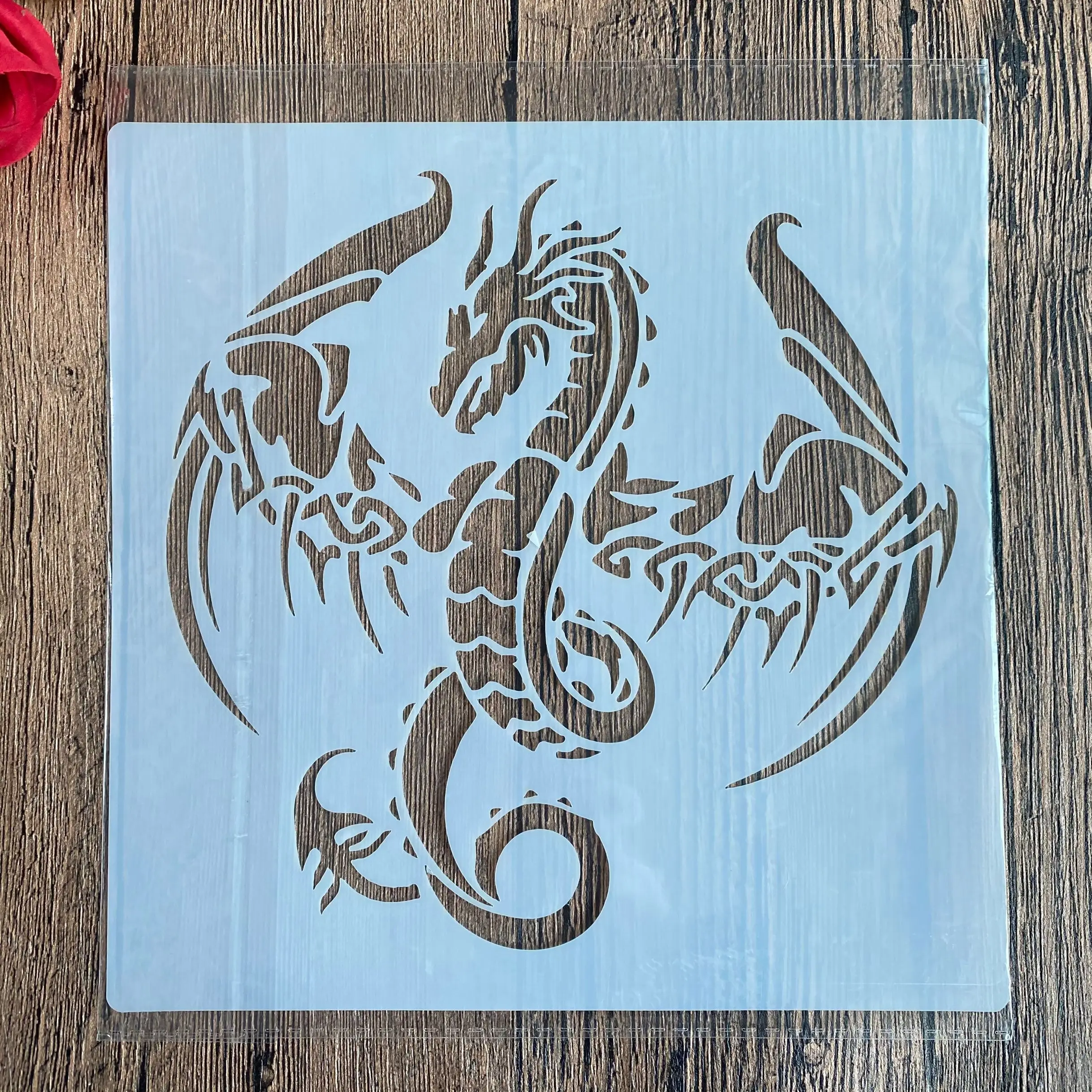 20 *20 cm DIY Dragon mandala mold for painting stencils stamped photo album embossed paper card on wood, fabric, wall