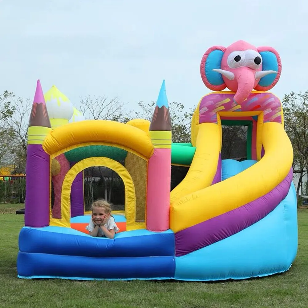 

Free Shipping Inflatable Bounce House Water Slide Inflatable Castle Pool All in one Kids Bouncing Play House With Blower