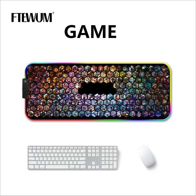 

USB Mouse Pad LED RGB Gaming Mice Map 900x400 Surface Keyboard DeskMat Large Big Lighting Backlit Rainbow Gamer XL Mousepad