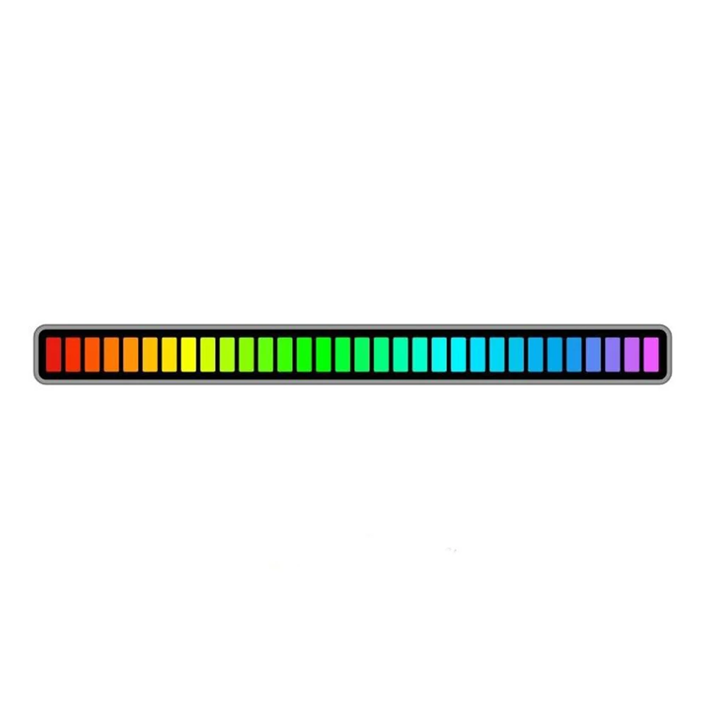 RGB Activated Music Rhythm Lamp Bar Sound Control LED Car Atmosphere Light Bar Colorful Music Ambient Pickup Lamp