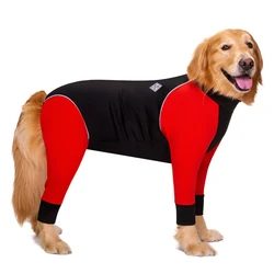 Waterproof Dog Jumpsuit Male Female Dog Clothes Zipper Dog Onesie Boy Girl Red Green Purple Pet Clothing For Medium Large Dogs