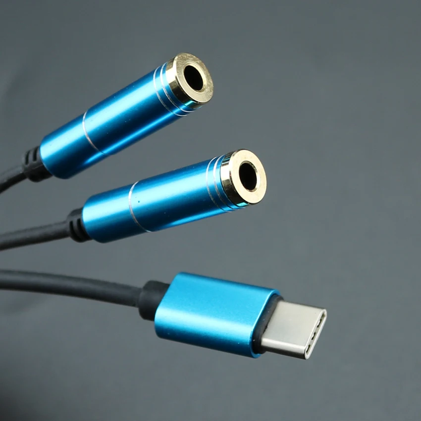 USB di Tipo C per Dual 3.5 Jack per Cuffie Connettore del cavo USB C a 3.5mm AUX Cuffie Adattatore Audio cavo per Huawei Per Xiaomi