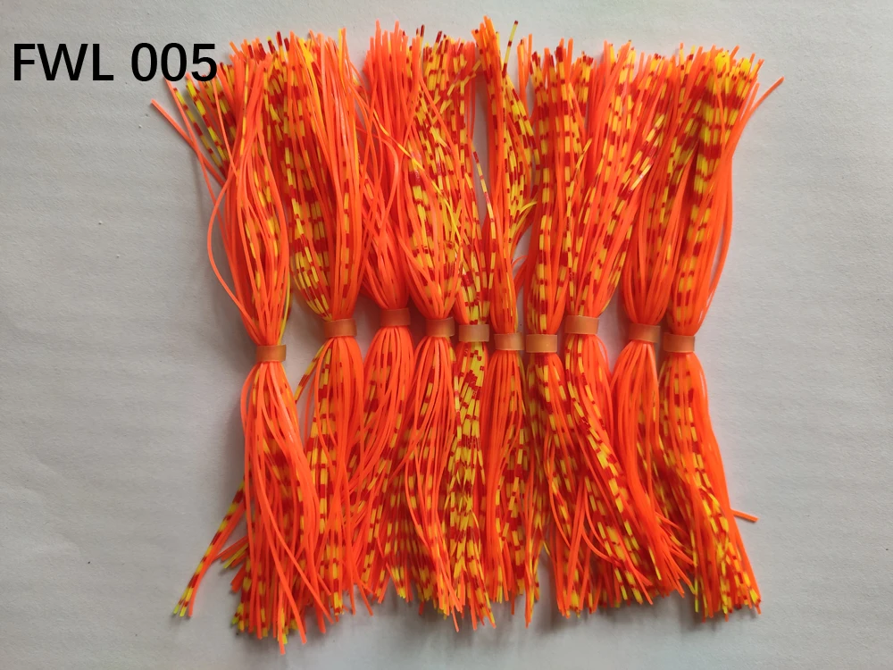 10 Bundles 50 Strands Silicone Skirts Fishing Accessories For Buzzbait SpinnerBait Jig Bass Lure FWL 005