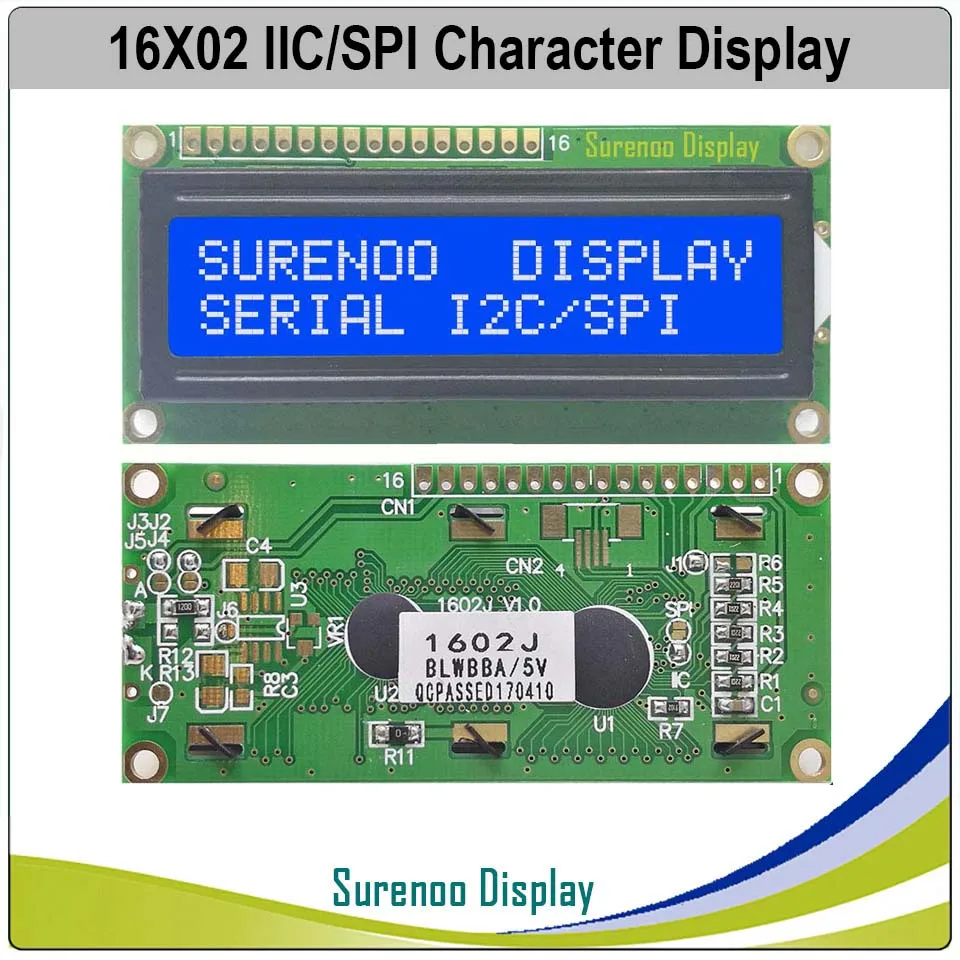 Imagem -03 - Ecrã de Módulo Lcd com Retroiluminação Led Controlador Incorporado Serial Spi I2c 1602 162 16x2 Aip31068