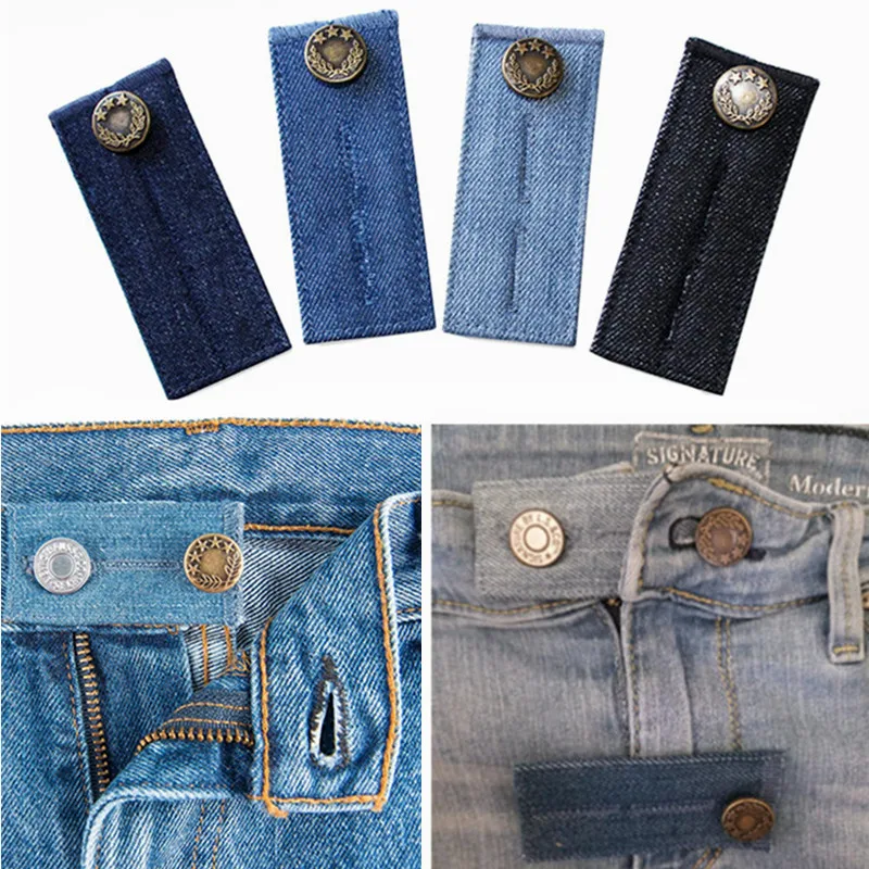 Multi Use Pants Extenders Unisex Jeans Trousers Adjustable Waist Expander DIY Denim Clothes Fastener Jeans Waist Extension Snap