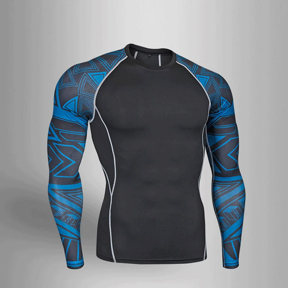 Compression Second Skin Winter Long Sleeve Shirt Men's Rashgarda MMA T-Shirt Warm Bodybuilding Base Layer Track suit 4XL