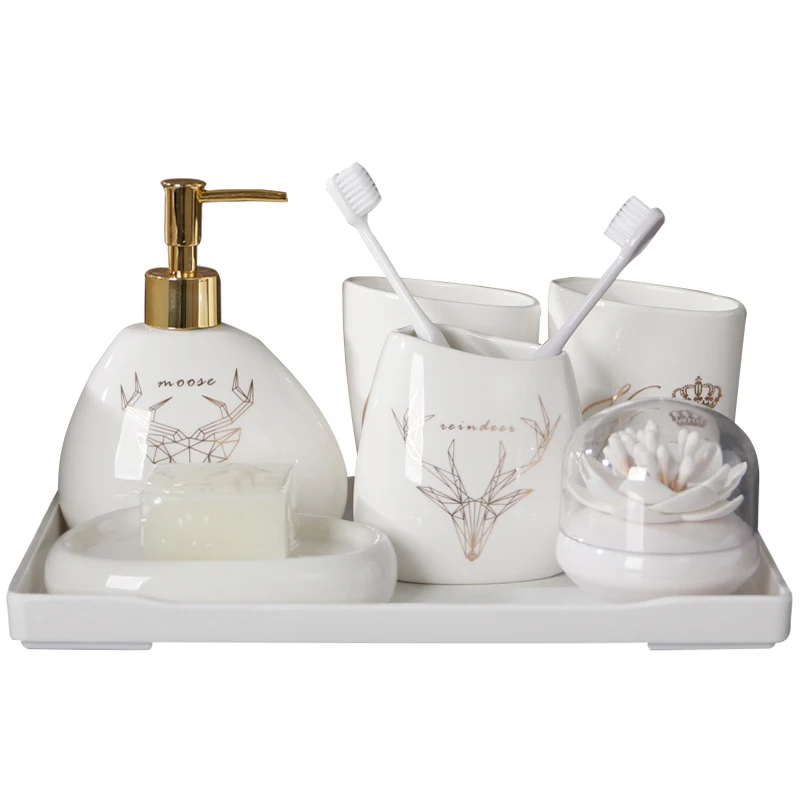 

Antler Ceramic Sanitary Ware Set Bathroom Set Wedding Holiday Gift 5 Pcs