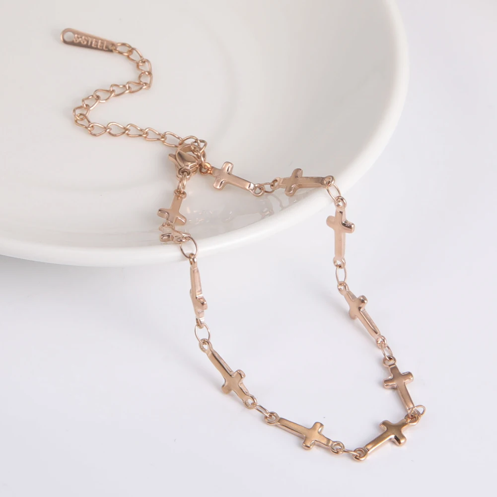 Skyrim Mode Kreuz-Armband Edelstahl Verstellbare Armbänder Jesus Christlicher Schmuck Geschenk für Frauen Großhandel – Detail 8