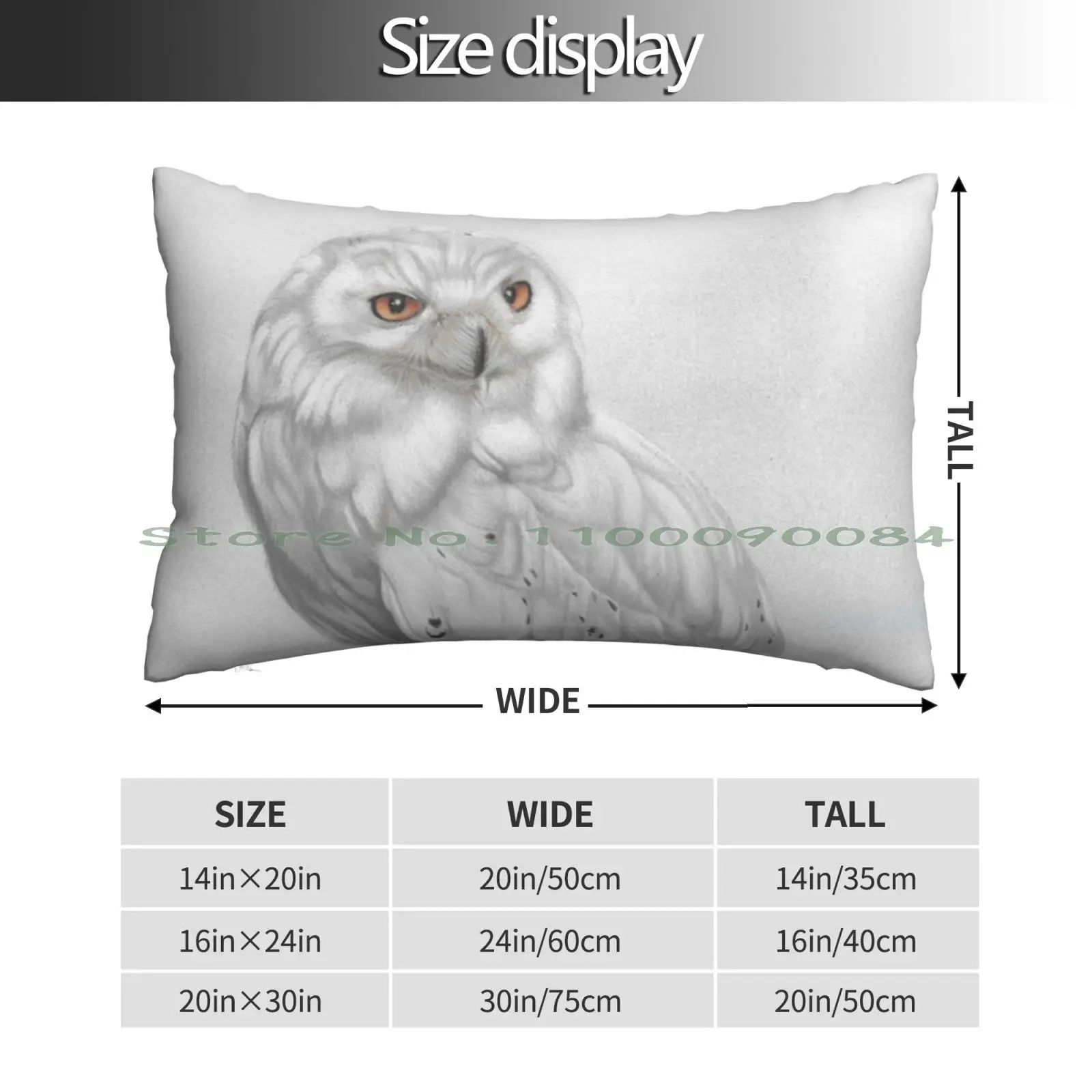 Snowy Owl Pillow Case 20x30 50*75 Sofa Bedroom Pastel Vintage Nature Nature Leaves 1980s Retro Nature Retro Design Vintage