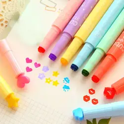 6 Teile/los Nette Candy Farbe Textmarker Tinten Stempel Stift Kreative Marker Stift schule bürobedarf Schreibwaren Geschenke für kinder