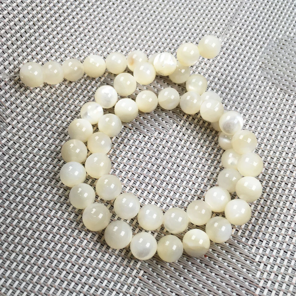 Natural shell beading Round Mother Of Pearl loose beads isolation bead for Jewelry Making DIY bracelet necklace Accessories