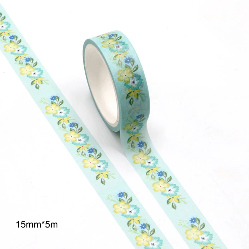 Mới 1 Máy Tính Nhiều Màu Sắc Trái Tim, xương Rồng In Hình Vintage Washi Băng 15Mm * 5M Cho Valentine DIY Trang Trí Giấy Washi Băng