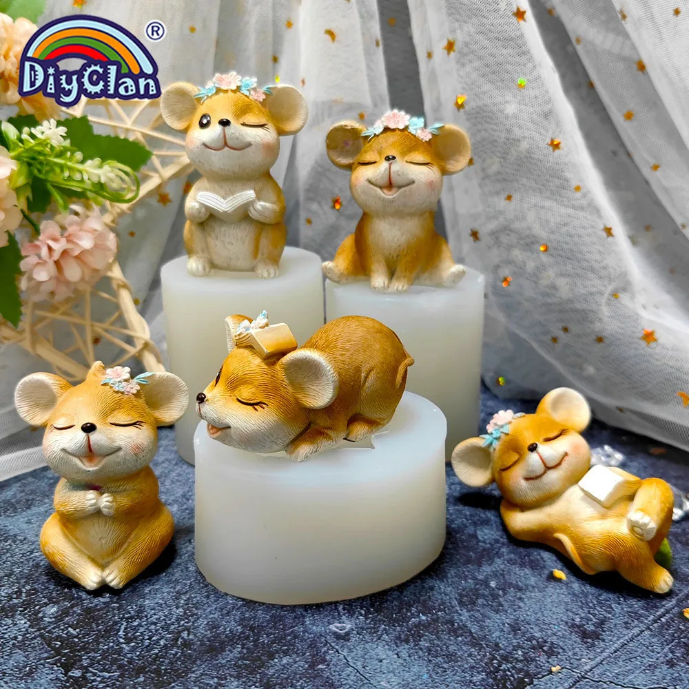 3D Simulation Mouse Chocolate Silicone Mold For Cake Topper Decoration New Year Candle Making 2020 Animal Plaster Resin Molds