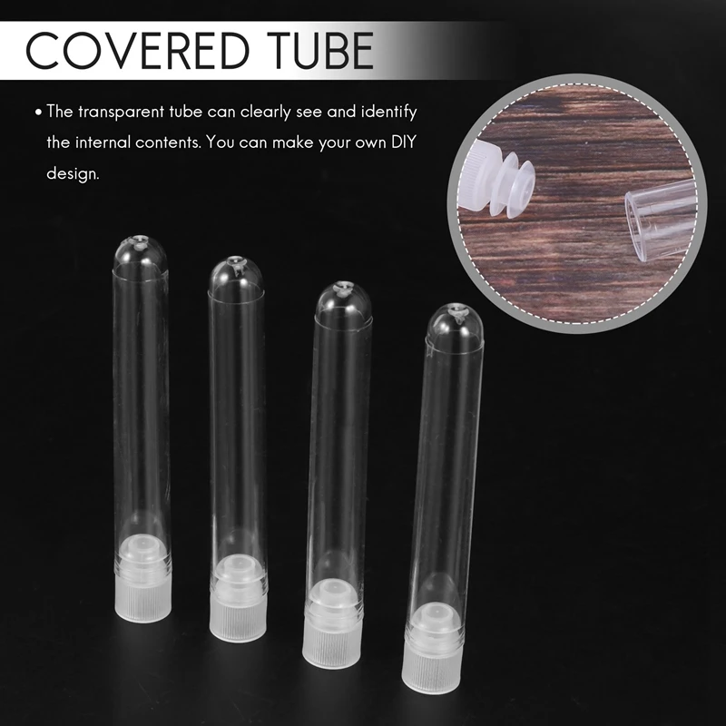 100Pcs Klar Kunststoff Test Rohre mit Weiß Schraube Caps Probe Container Flaschen Push Caps 12X75mm