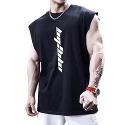 2021 New Gyms Tank Top Summer Brand Sleeveless Shirt Sports Fitness Tank Top Men printing bodybuilding undershirt Running vest