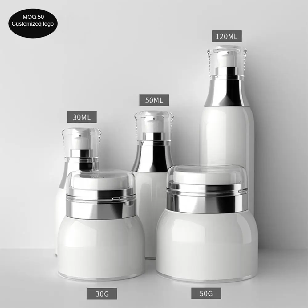 

12pcs/lot 30ml/50ml/120ml 30g 50g acrylic cylindrical High grade vacuum cream jar facial airless bottle for cosmetic