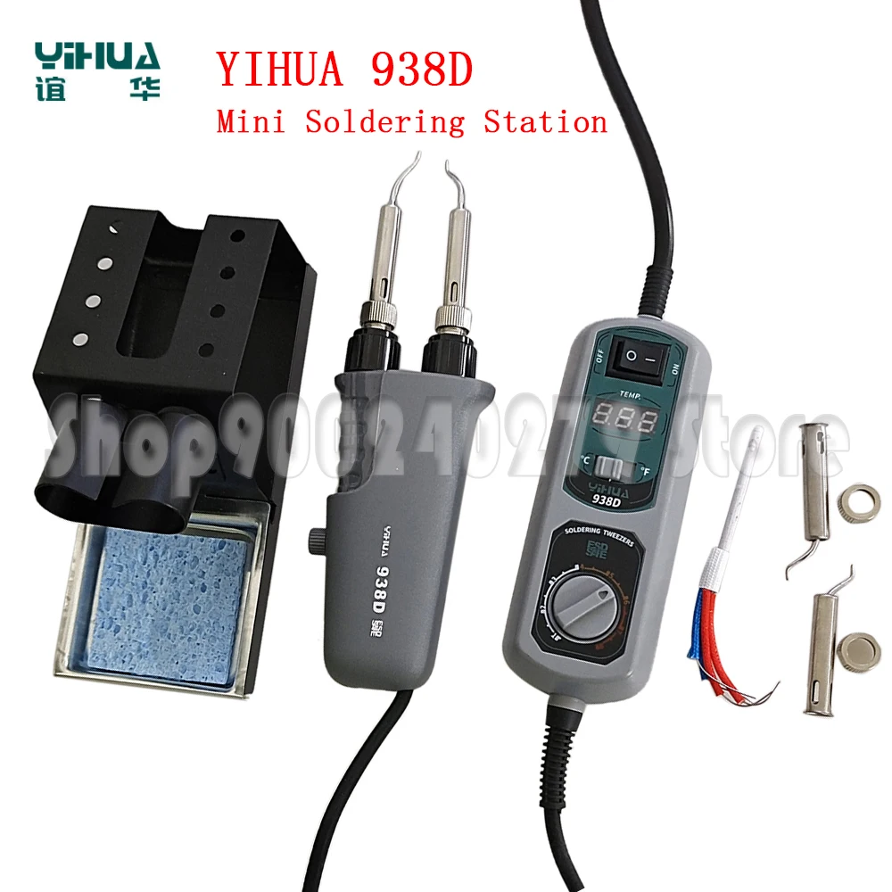 YIHUA 938D 110V/220V for BGA SMD Soldering Iron Mini TweezersPortable Hot Tweezers Mini Soldering Station