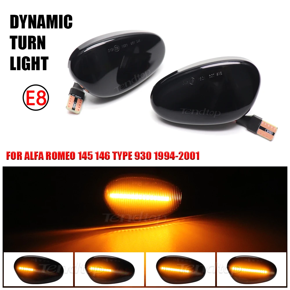 12V For Alfa Romeo 145 146 Type 930 1994 1995 1996 1997 1998 1999 2000 2001 Dynamic Turn Signal Light LED Strip Side Marekr Lamp