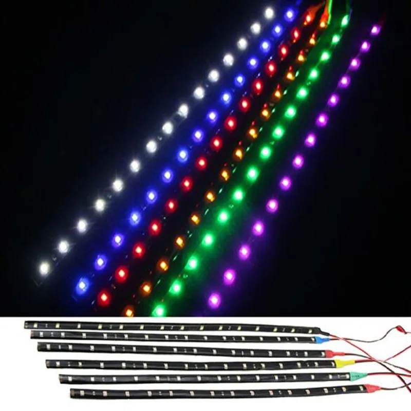 12V LED Strip 3528 1210 smd soft light bar 30cm 15LED light module waterproof ip65 white warm red green blue yellow pink 10pcs