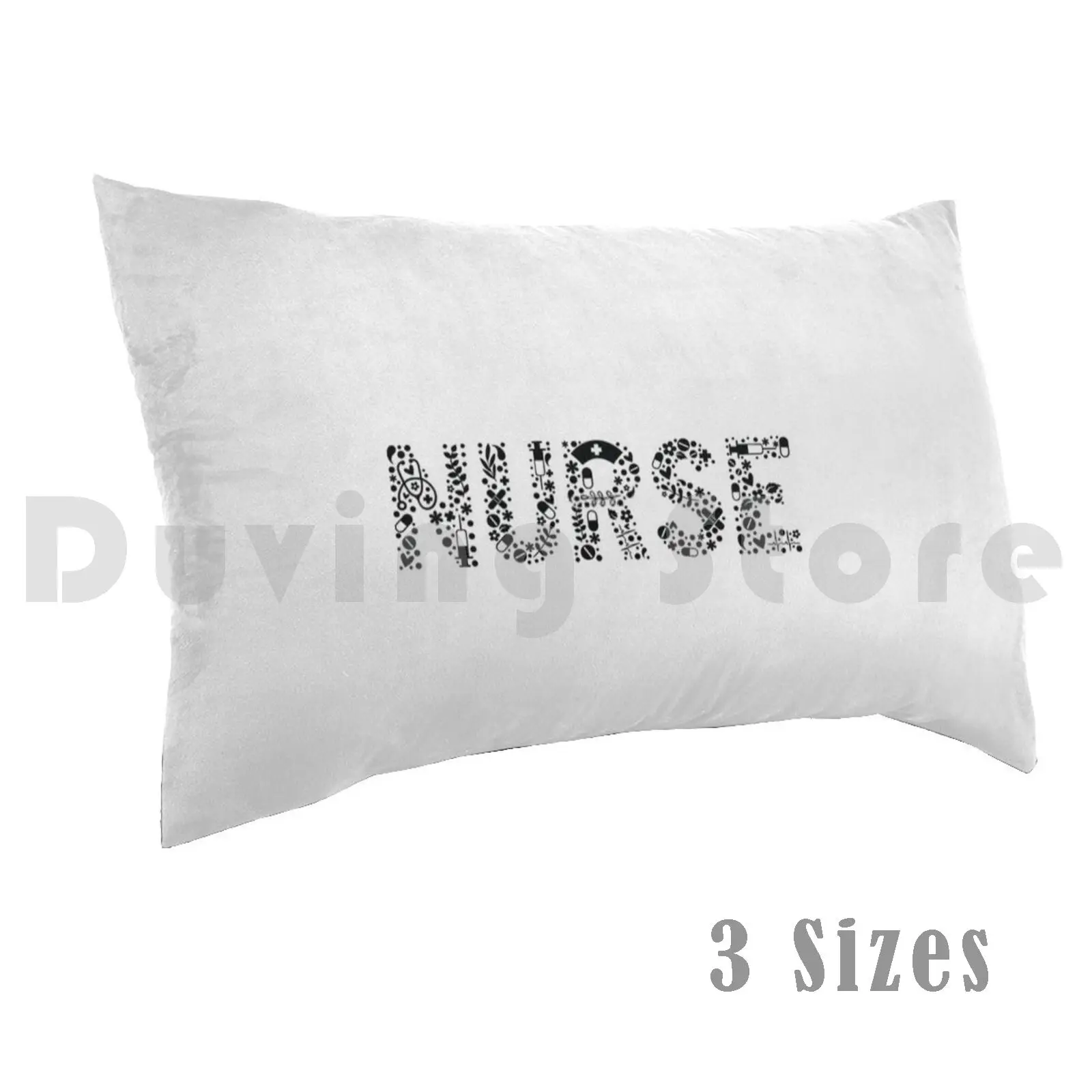 Nurse Collage Pillow Case Printed 35x50 Text Words Typography Nurse Love Nurses Touching Hearts Nursing