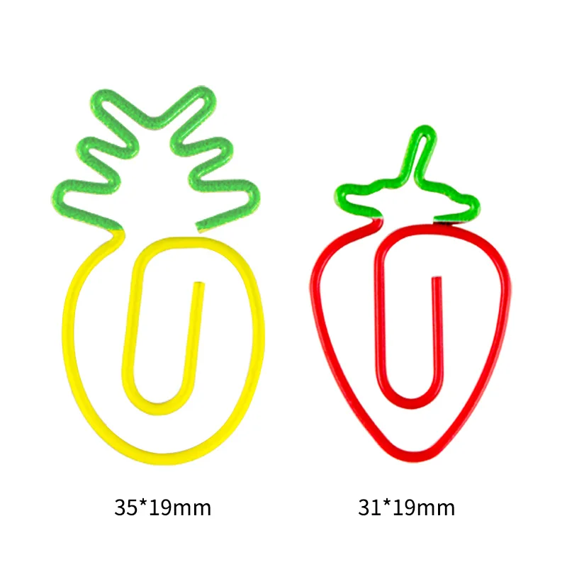 Зажим для бумаги в виде ананаса, симпатичная Закладка в виде цветных фруктов, фотобумажный зажим, зажим для бумаги, офисные аксессуары, зажимы для