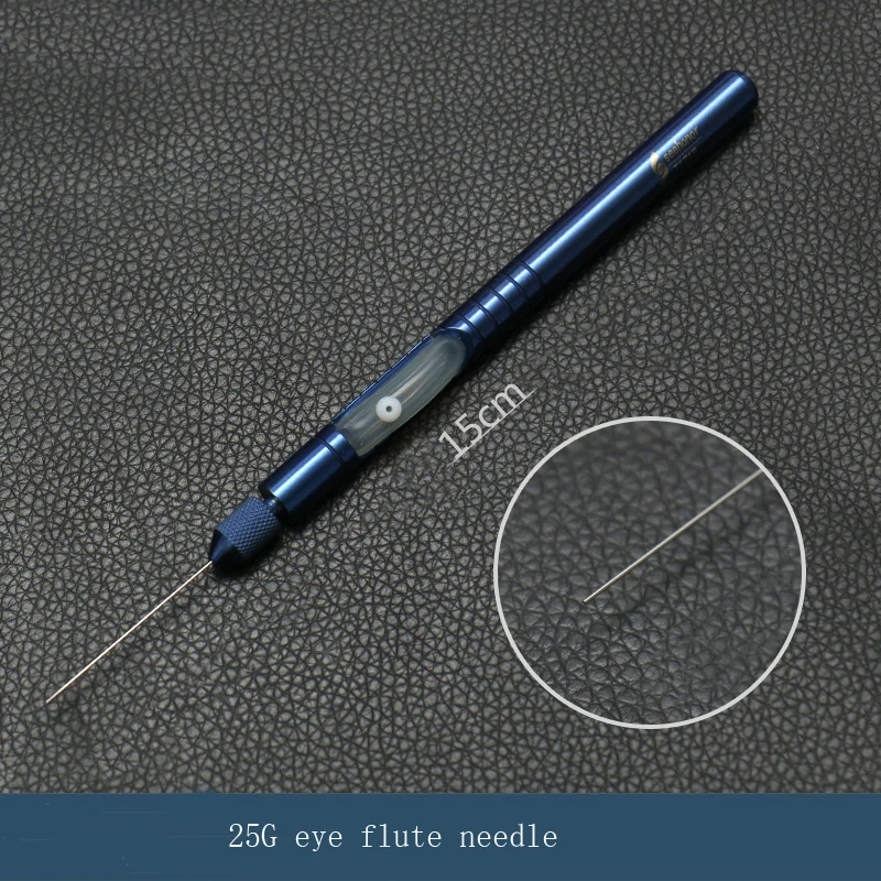 

Eye Medicine Flute Needle Titanium Alloy Straight Flush Type with Silicone Tools, Microscopic Instruments, 20G23G25