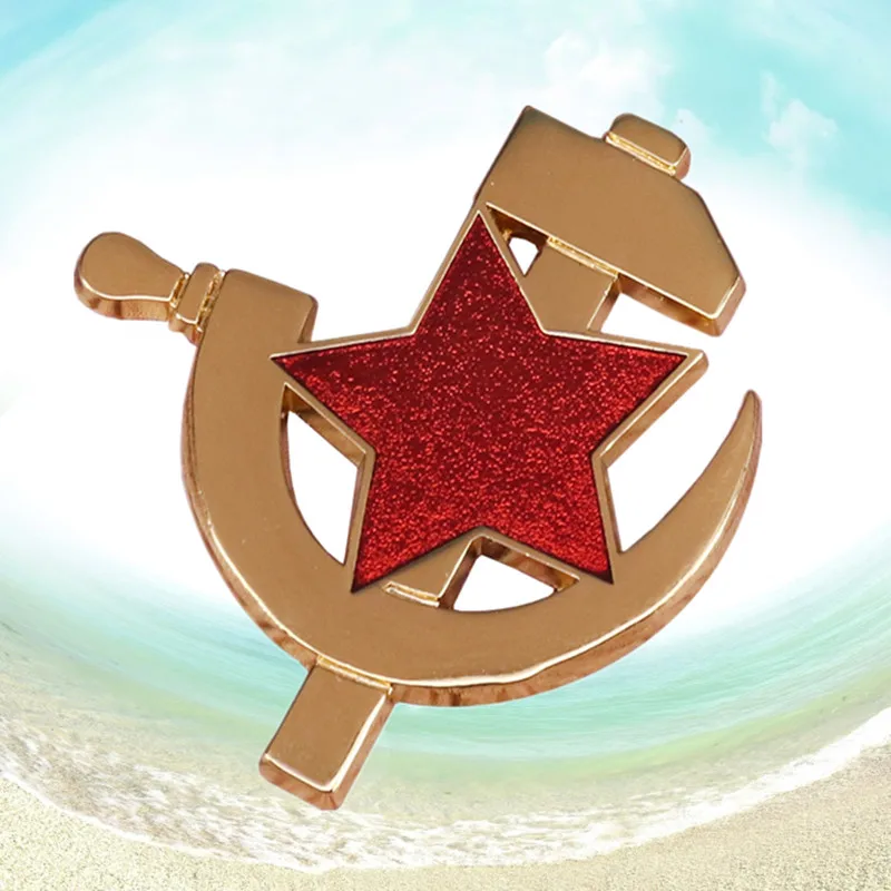 RUSSIA Socialist Red Star USSR Symbol Hammer Sickle Icons Badge brooch